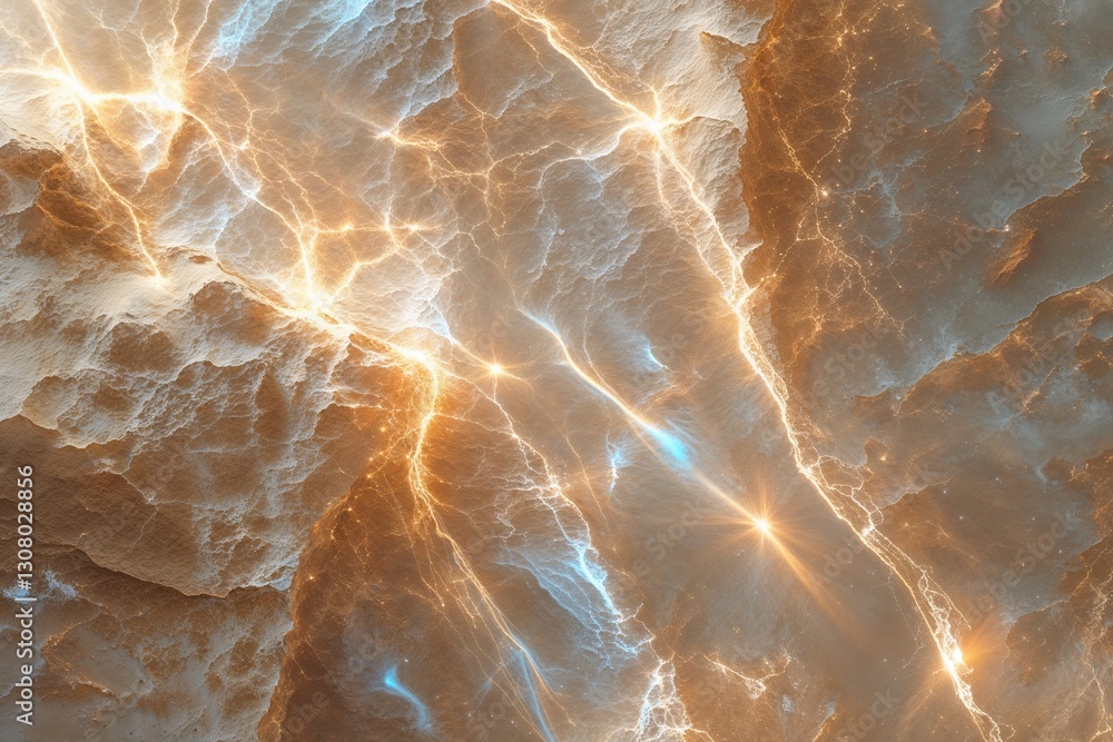 Poster enchanting beige canvas backdrop with mystical caustics and light reflections
