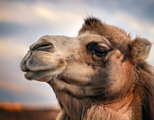 Obraz premium close up photo of camel head in great detail