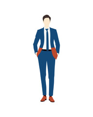 Flat vector people and illustration, man with formal executive outfit