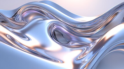 Abstract Metallic shape 3d rendered illustration.