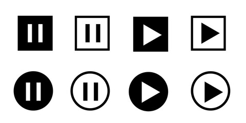 media player icons set