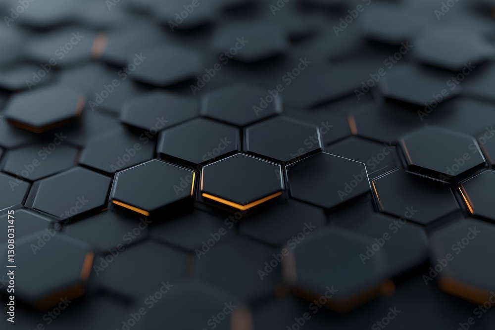 Poster sleek hexagonal molecular pattern blueprint for futuristic digital technology platform
