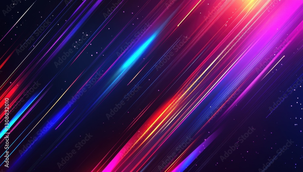Poster vibrant colorful motion abstract background with light trails and sparkles for digital and creative 