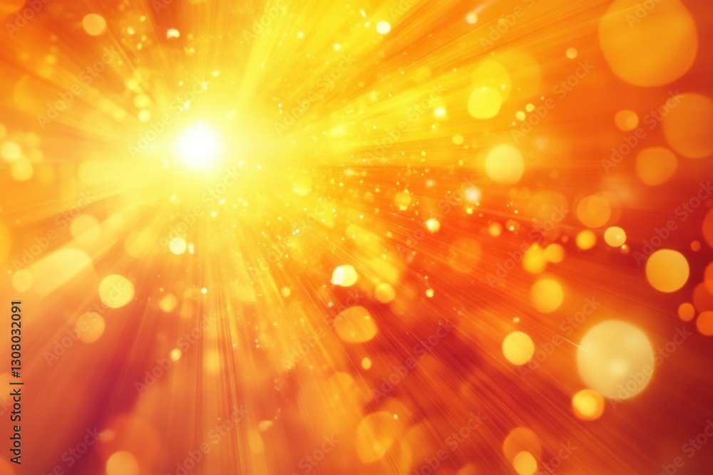 Poster vibrant bursts of joy and light creating a dynamic and uplifting atmosphere in warm colors generativ