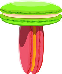 Pastry dessert font macaroon candy letter T. Sweet symbol, dessert vector typeset letter. Bakery kids ABC type element or pastry and confectionery English alphabet font sign