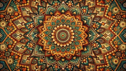 Obraz premium Boho Tech Wallpaper: Customizable Geometric Patterns & Deep Focus