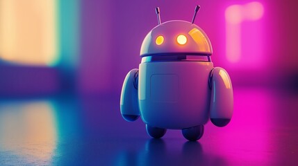 Cute Colorful Robot Design with Futuristic Light