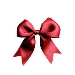 Fototapeta premium red ribbon bow isolated, transparent, png, background, cutout