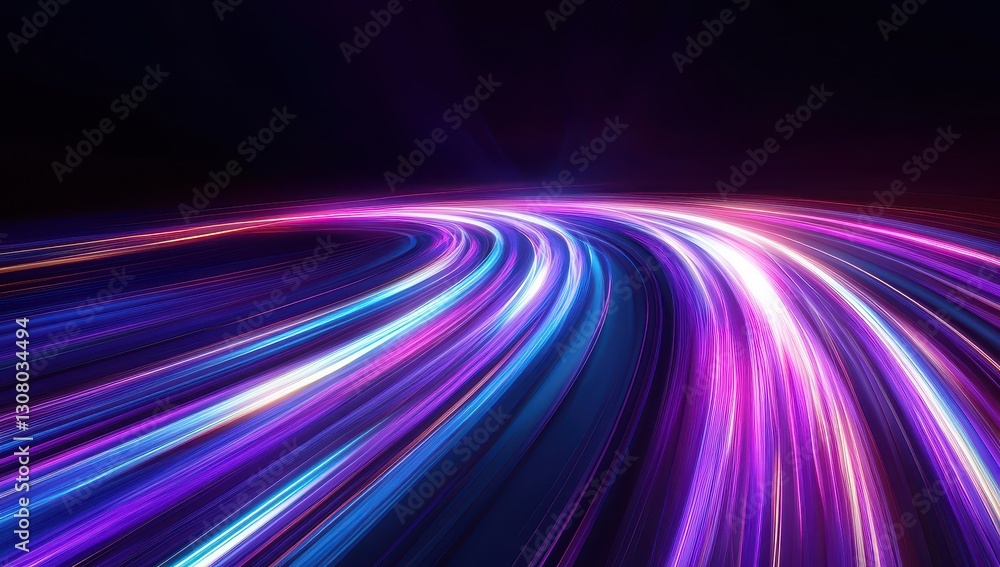 Poster vibrant light trails on a dark background create a dynamic sense of motion in a modern abstract art 