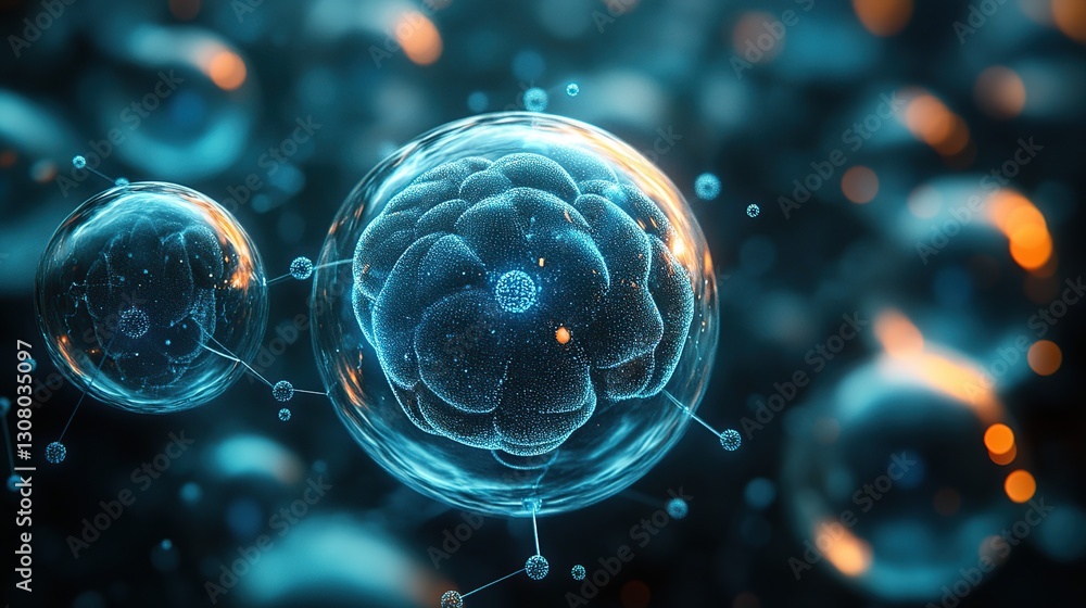 Poster cellular structure interactions in a dark research setting