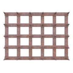 Rusty Dungeon Ceiling Trap, 3d illustration isolated on white background