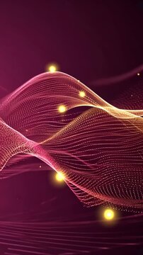 Burgandy Red and Gold Abstract Wave Background 