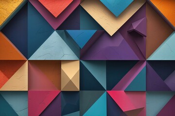 Vibrant Timeless Abstract Geometric Background with Rich Colorful Textures