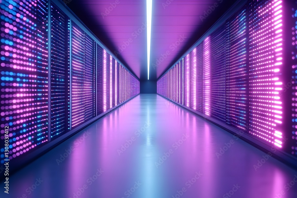 Aufkleber futuristic information hub with luminescent data visualizations and cutting edge holographic interfa