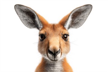 Fototapeta premium Wildlife Portrait: Playful Young Kangaroo in Natural Grassland Habitat, Australia