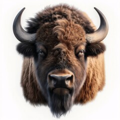 Majestic Bison in North American Wildlife Habitat - Detailed Animal Portrait in Natural Landscape