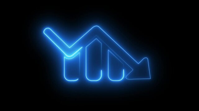Business loss. Cash with down arrow stocks graph, concept of financial crisis, market fall. Cost reduction. Money symbol with down arrow. dollar sign loss direction graph.