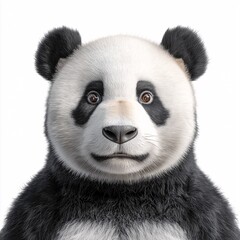 Fototapeta premium Realistic Cute Panda Portrait: Stunning Photorealistic Wildlife Art