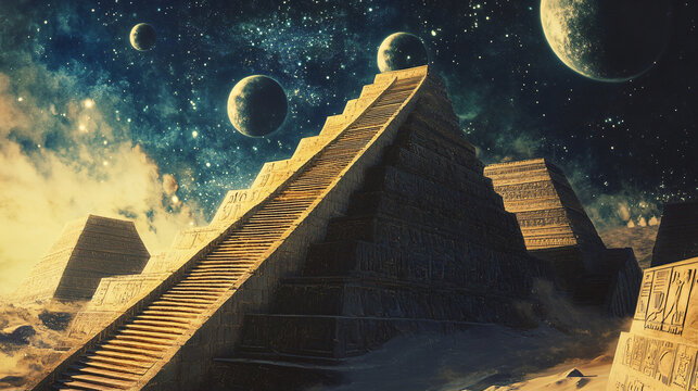 Jacob's Ladder: Bridging Ancient Ziggurats and Modern Satellite Arrays in a Space Race Cultural Fusion