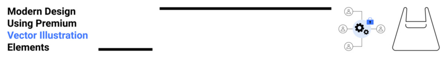 Abstract geometric shapes, digital setting gear, and a shopping bag icon. Ideal for tech innovation, e-commerce, web design, UIUX, modern branding, automation flat landing page banner