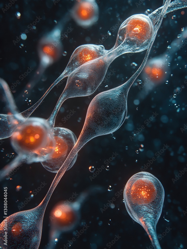 Poster group of bubbles floating gracefully in water, creating a beautiful display of nature's elements