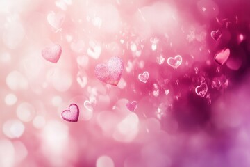 Soft pink background with floating hearts creating a romantic atmosphere perfect for expressing love Generative AI