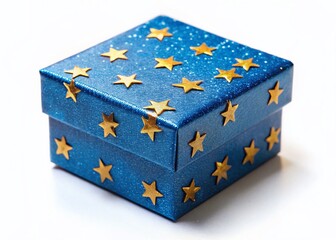 Obraz premium Celestial Blue Gift Box: Starry Night Packaging Product Shot