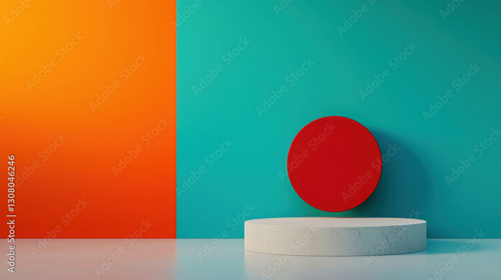 Poster minimalist background with bold color blocks and simple geometric elements for modern design