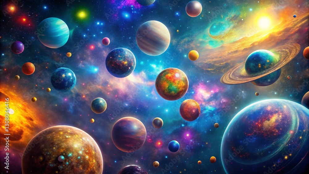 Poster celestial inventory: bokeh effect on cosmic entities database