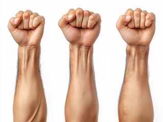Unified Power: Flexed Fists and Arms Signifying Strength, Solidarity, and Determination