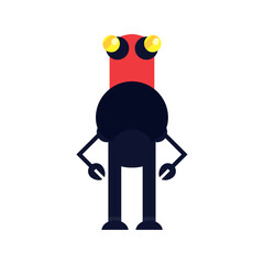 Vector image of a robot icon with a white background