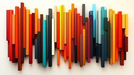 Obraz premium Colorful abstract art, blocks, white background, modern design, wall decor