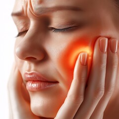 Close-Up of Female Showing Pain and Discomfort: Stressful Facial Expression Amid Dental Health Diagnosis and Treatment