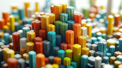 Obraz premium Colorful abstract data visualization, growth, peak, background, business infographic