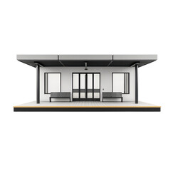 Modern minimalist house with open porch design