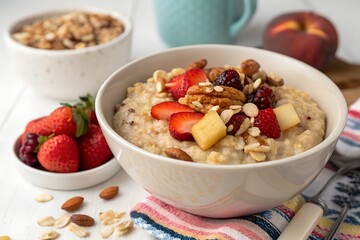 A bowl of oatmeal or fiber-rich foods icon.