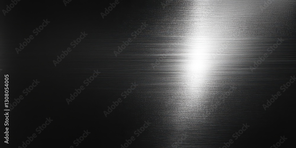 Poster abstract black and silver metallic surface with brushed texture and soft light reflections creating 