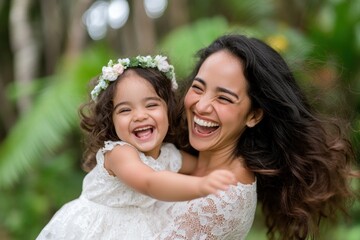 Naklejka premium Mother Day: joyful celebration, loving bond, special occasion, happy family, caring mother, adorable baby, precious connection, heartfelt gratitude, cherished moment, festive emotional tribute.