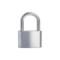 Silver padlock on a transparent background