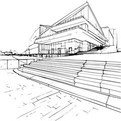 sketch, vector, drawing, house, landscape, coloring page, illustration, tree, architecture, city, building, old, home, vintage, mountain, street, church, nature, village, painting, river, draw, black,
