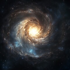 spiral galaxy in the center of the universe, shining brightly
