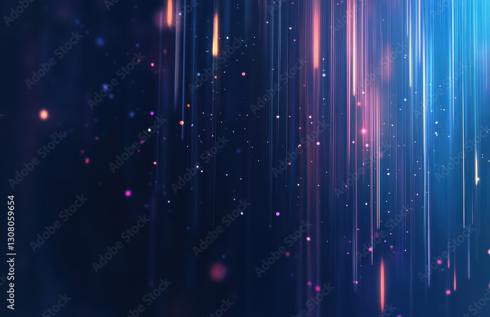 Poster abstract colorful light streaks with bokeh effect on a dark background creating a vibrant and dynami