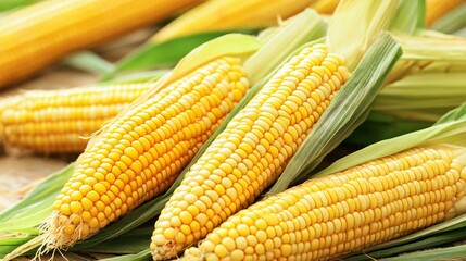 Yellow Maize Corn on Stem in Agriculture Field