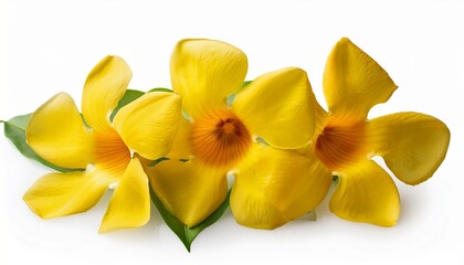 Fototapeta premium allamanda cathartica flowers isolated on white background with clipping path