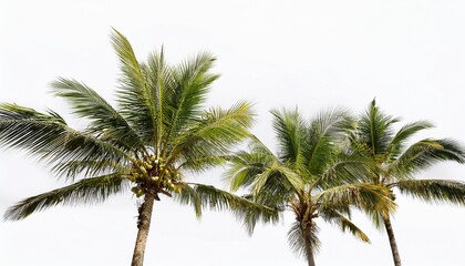 coconut trees cocos palm isolated on white background
