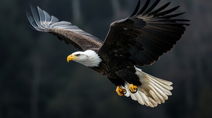 Obraz premium Majestic American Bald Eagle in Flight