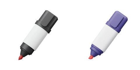 3D Marker Tip – A Chisel-Tip Marker with a Slight Tilt, Art and Writing Tool Icon