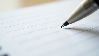 Close-up of blank white paper with ruled lines for neat handwriting practice, white, paper