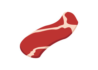 Beef bacon slice. Simple flat illustration.