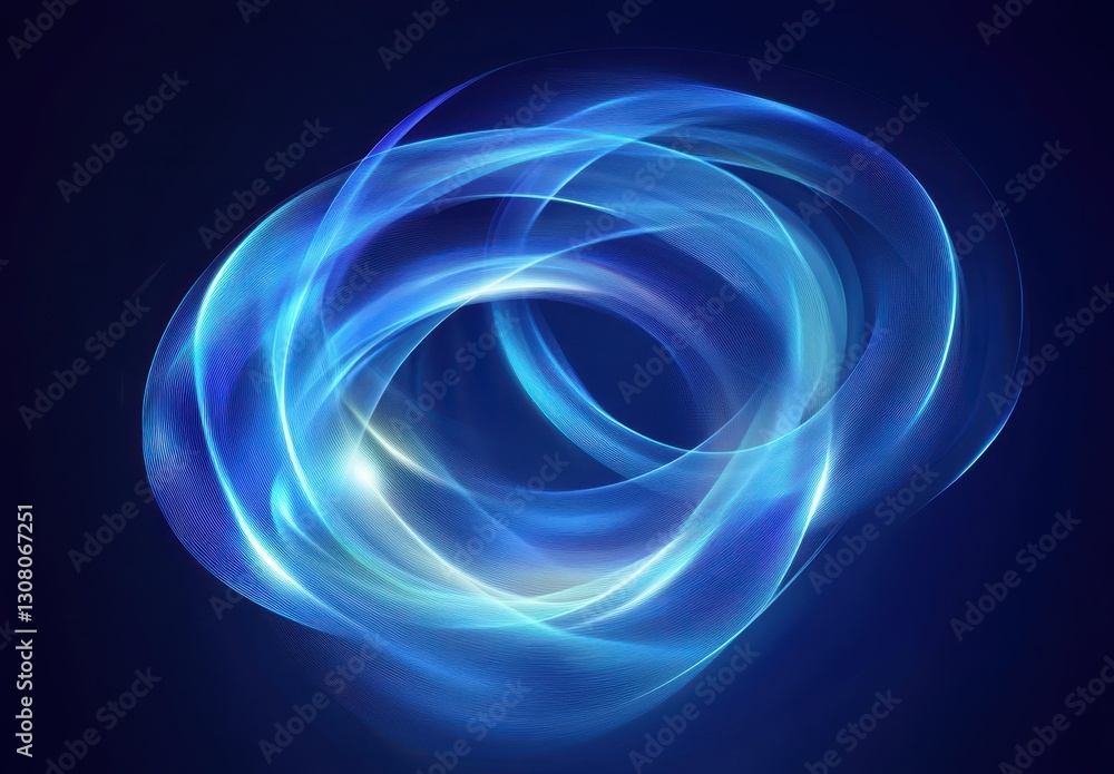 Poster abstract light swirl in blue tones creating a dynamic motion effect suitable for background, design 